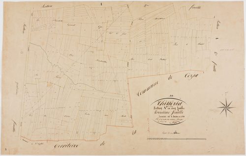 Chisséria, section A, le Levant, feuille 3.géomètre : Singey