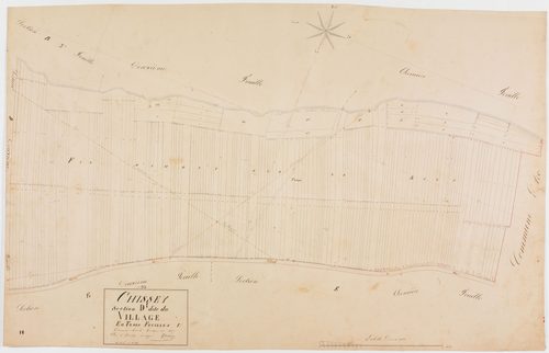 Chissey-sur-Loue, section D, le Village, feuille 1.géomètre : Grenier