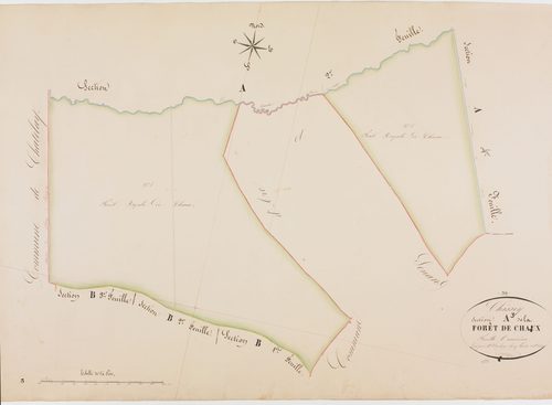 Chissey-sur-Loue, section A, la Forêt de Chaux, feuille 3. [1837-1838] géomètre : Henry Duchesne