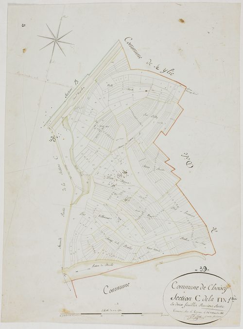 Choisey, section C, la Fin, feuille 1.géomètre : C. F. Prost