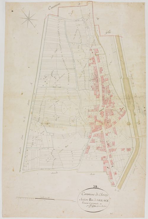 Choisey, section B, le Village, feuille unique.géomètre : C. F. Prost