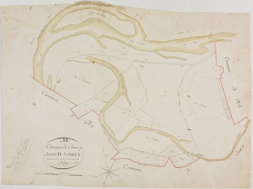 Choisey, section D, les Isles, feuille 1.géomètre : C. F. Prost