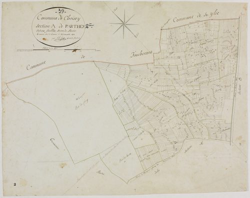 Choisey, section A, Parthey, feuille 2.géomètre : C. F. Prost