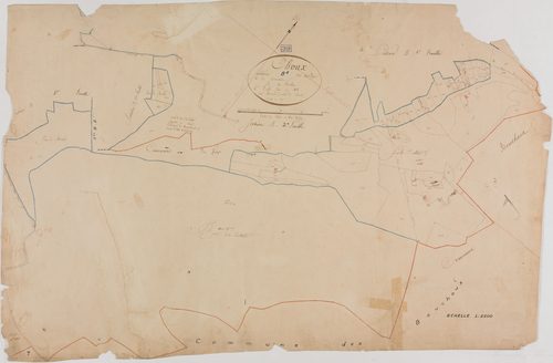 Choux, section B, le Village et les Cernois, feuille 6.géomètre : Romand