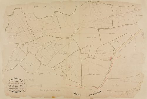 Clairvaux-les-Lacs, section B, les Lacs, feuille 1 (détail).géomètre : Billet