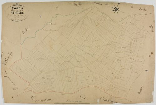 Cogna, section A, le Village, feuille 1.géomètre : Duchesne H.