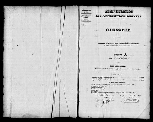 Etat de sections.