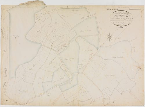 Commenailles, section D, Villainier, feuille 3.géomètre : Sauldubois
