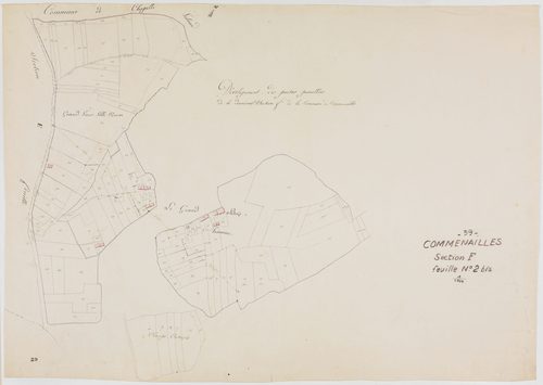 Commenailles, section F, la Rechassière, feuille 2 (détail).géomètre : [Olivier aîné]