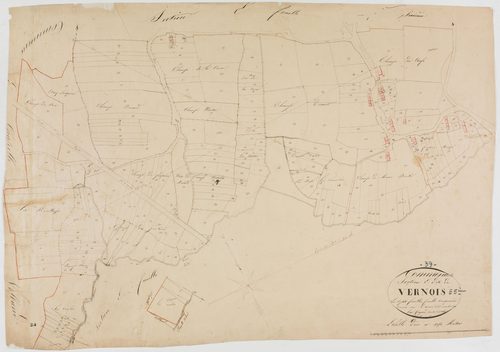 Commenailles, section E, le Vernois, feuille 5.géomètre : Guyard