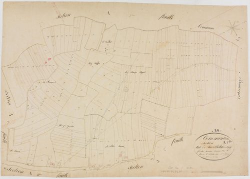 Commenailles, section A, la Piolière, feuille 1.géomètre : Olivier aîné
