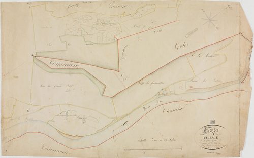 Condes, section A, le Village, feuille 1.géomètre : Laplace