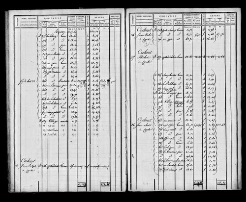 Etat de sections et matrice foncière.