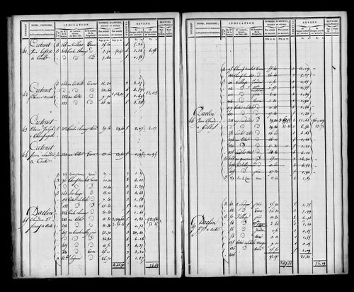 Etat de sections et matrice foncière.
