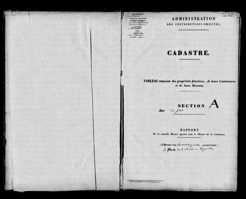 Etat de sections.