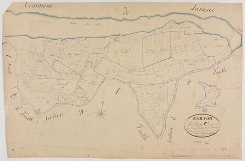 Cornod, section C, le Tremble, feuille 3.géomètre : Berthet