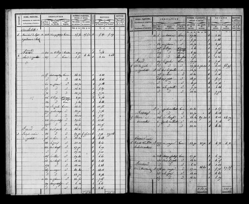 Etat de sections et matrice foncière.