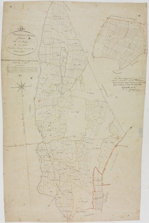 Courbette, section B, Ronfe, feuille unique.géomètre : Rosset