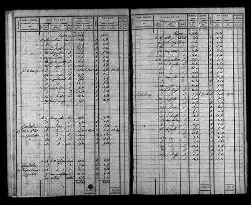 Etat de sections et matrice foncière.