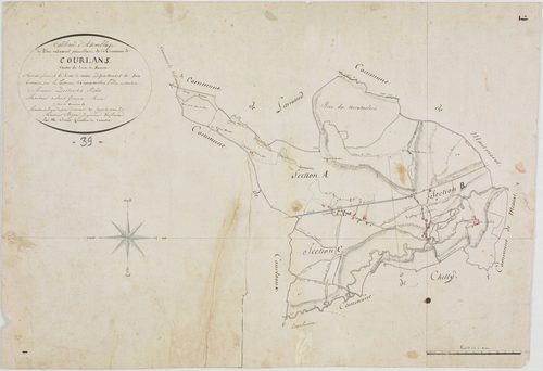 Courlans, tableau d'assemblage.géomètre : Grenot