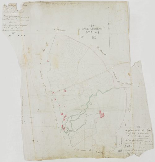 Courlans, section B, feuilles 1 et 2.géomètre : Grenot