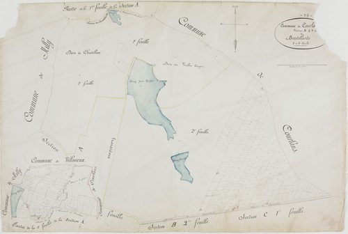 Courlaoux, section A, les Boutillards, feuilles 1 et 2.géomètre : [Grenot]