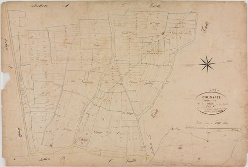 Cousance, section A, Fléria, feuille 4.géomètre : Berthet