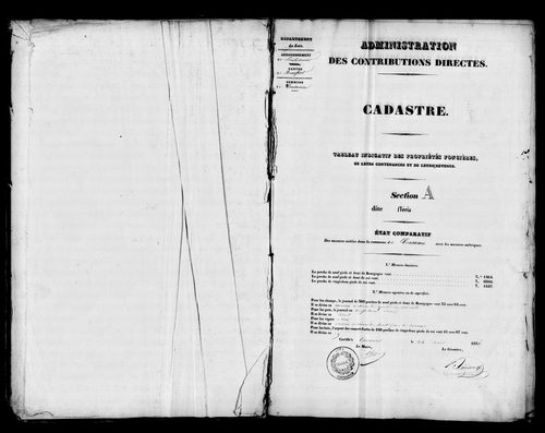 Etat de sections.