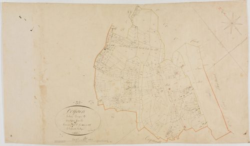 Coyrière, section A, le Village, feuille 3.géomètre : A. Grillot