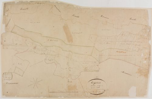 Coyrière, section A, le Village, feuille 4.géomètre : Duchesne et Olivier