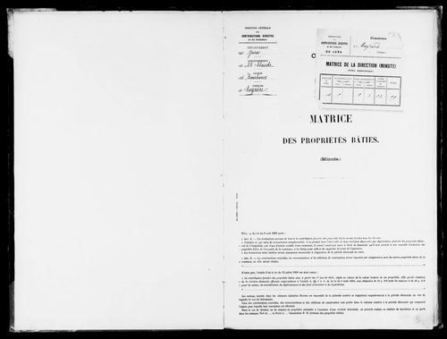 Matrice des propriétés bâties.