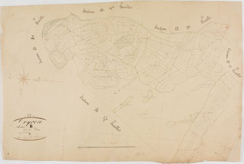 Coyron, section B, le Village, feuille 3.géomètre : Olivier cadet