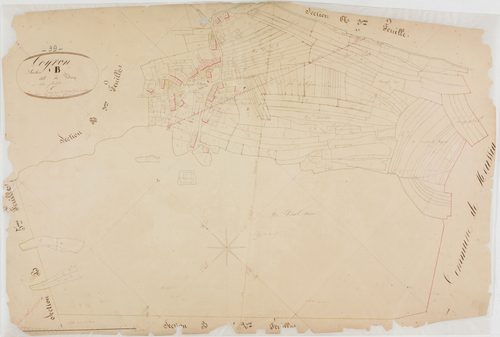 Coyron, section B, le Village, feuille 1.géomètre : Olivier frères