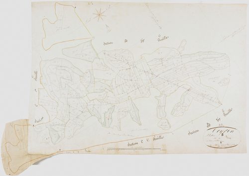 Coyron, section B, le Village, feuille 6.géomètre : Olivier frères