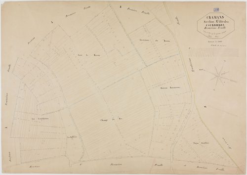 Cramans, section A, les Courbières, feuille 2.géomètre : Olivier et Grenier