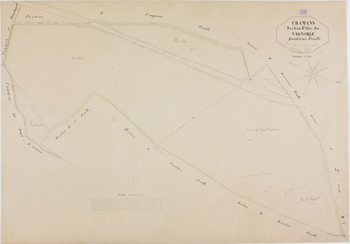 Cramans, section B, le Vignoble, feuille 4.géomètre : Olivier et Grenier