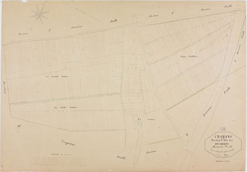 Cramans, section C, les Fourrées, feuille 2.géomètre : Olivier et Grenier