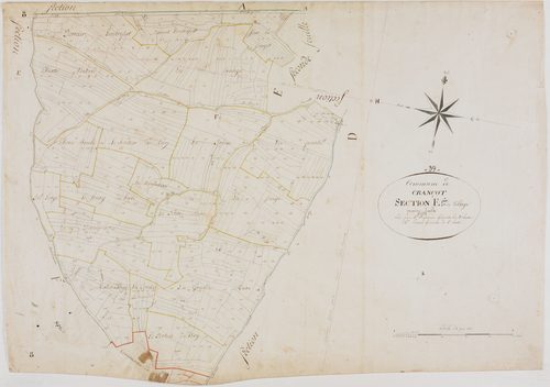 Crançot, section E, le Village, feuille 1.géomètre : Jannin et Perrard