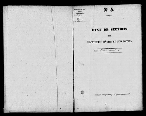 Etat de sections, s.d. [début XIXe].