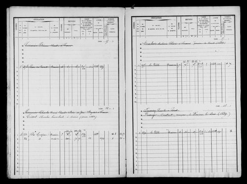 Matrices des propriétés bâties.