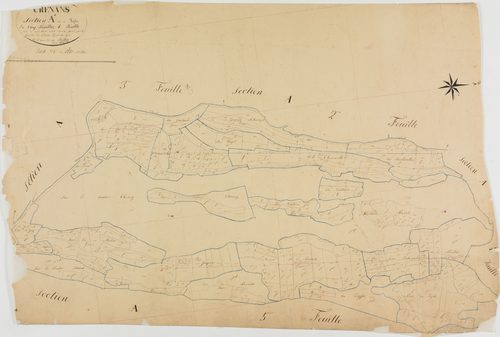 Crenans, section A, le Fyête, feuille 4.géomètre : Berthet