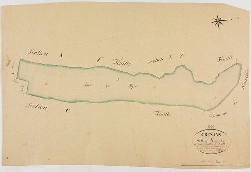 Crenans, section A, le Fyête, feuille 5.géomètre : Berthet