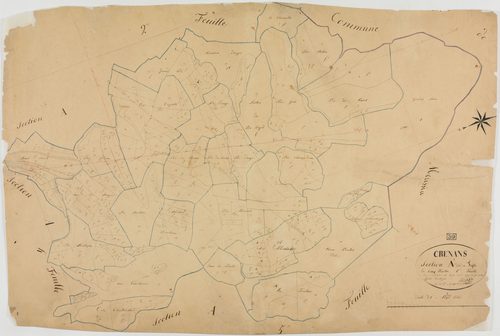 Crenans, section A, le Fyête, feuille 1.géomètre : Berthet