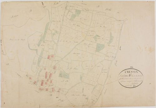 Cressia, section B, la Perrière, feuille 1.géomètre : Sauldubois