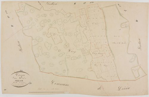 Cressia, section E, le VIllage, feuille 3.géomètre : Mathieu