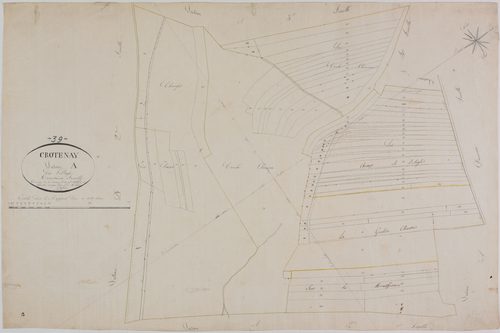 Crotenay, section A, le Village, feuille 3.