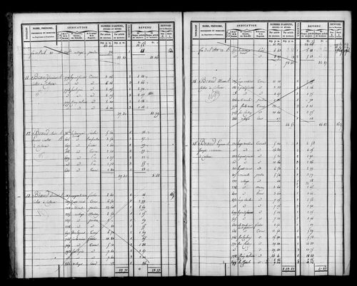 Etat de sections et matrice foncière.