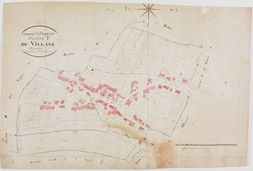 Damparis, section F, le Village, feuille 1.géomètre : Lebeaud