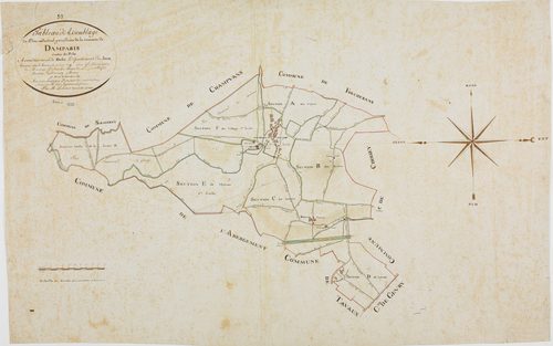 Damparis, tableau d'assemblage.géomètre : Lebeaud