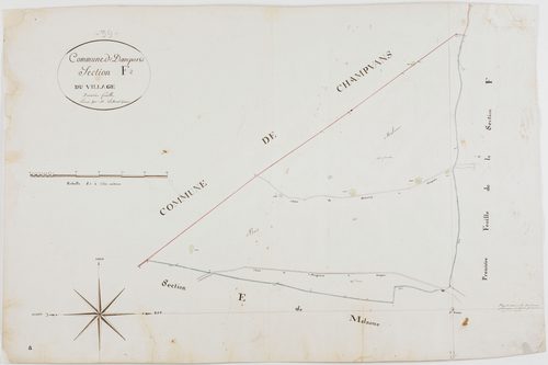 Damparis, section F, le Village, feuille 2.géomètre : Lebeaud